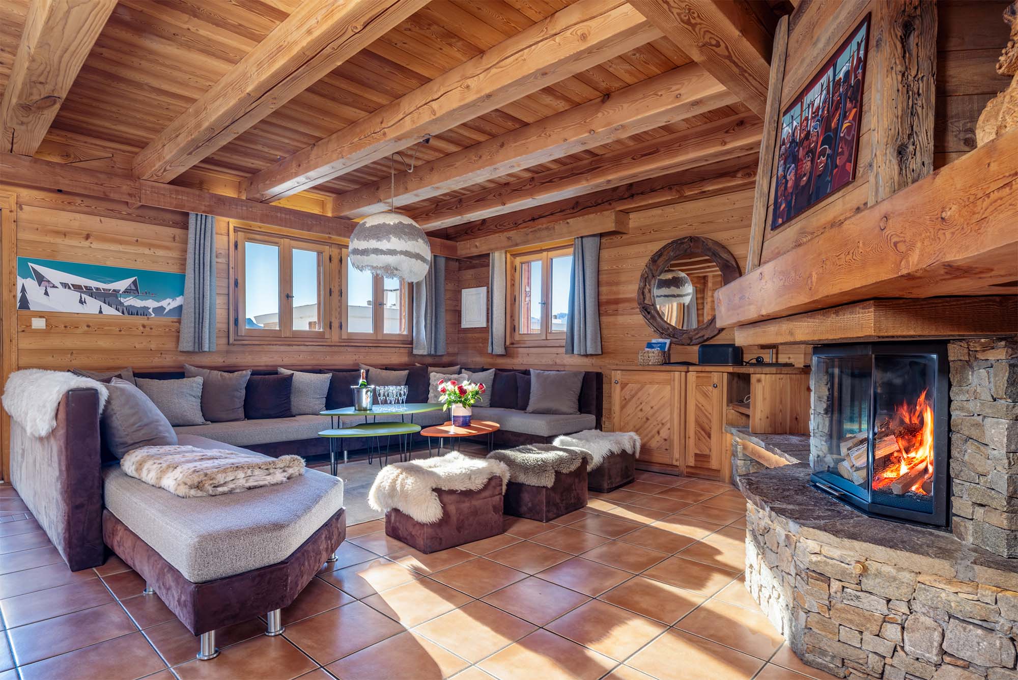 Chalet La Chapelle Alpe d'Huez living room