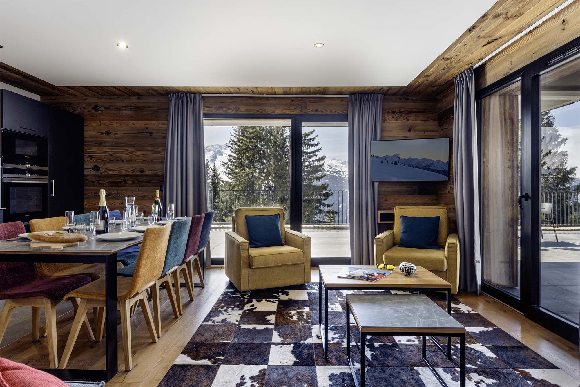 Living room in Apartment n. 2 at Résidence L'Orée du Bois in La Rosière