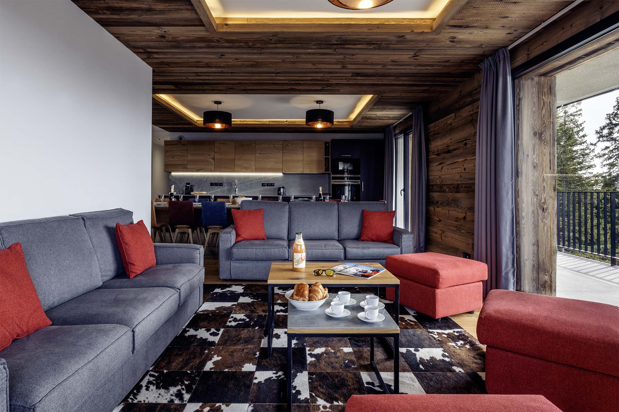 Living room in Apartment n. 4 at Résidence L'Orée du Bois in La Rosière