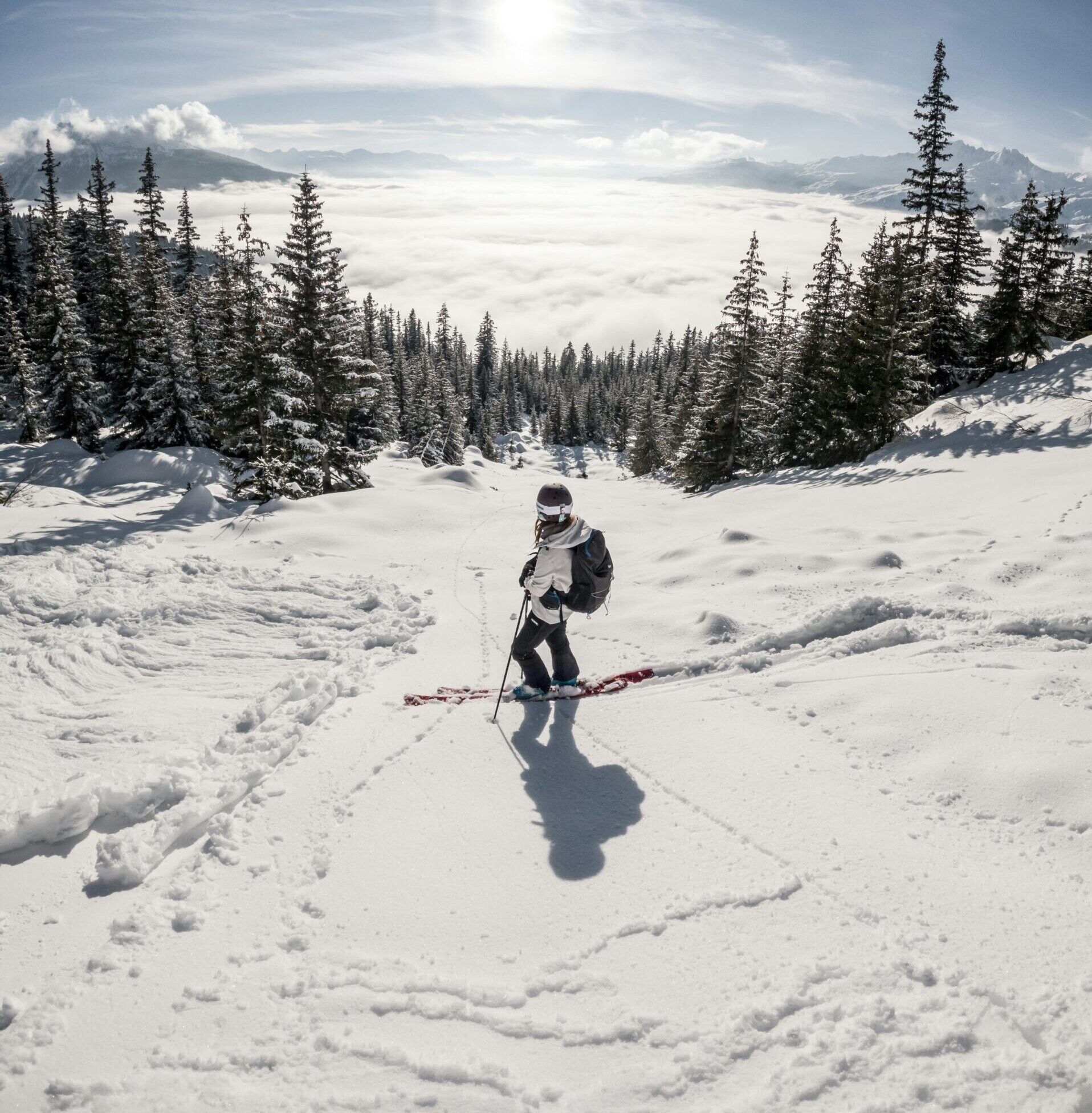 Skier in La Rosiere French Alps