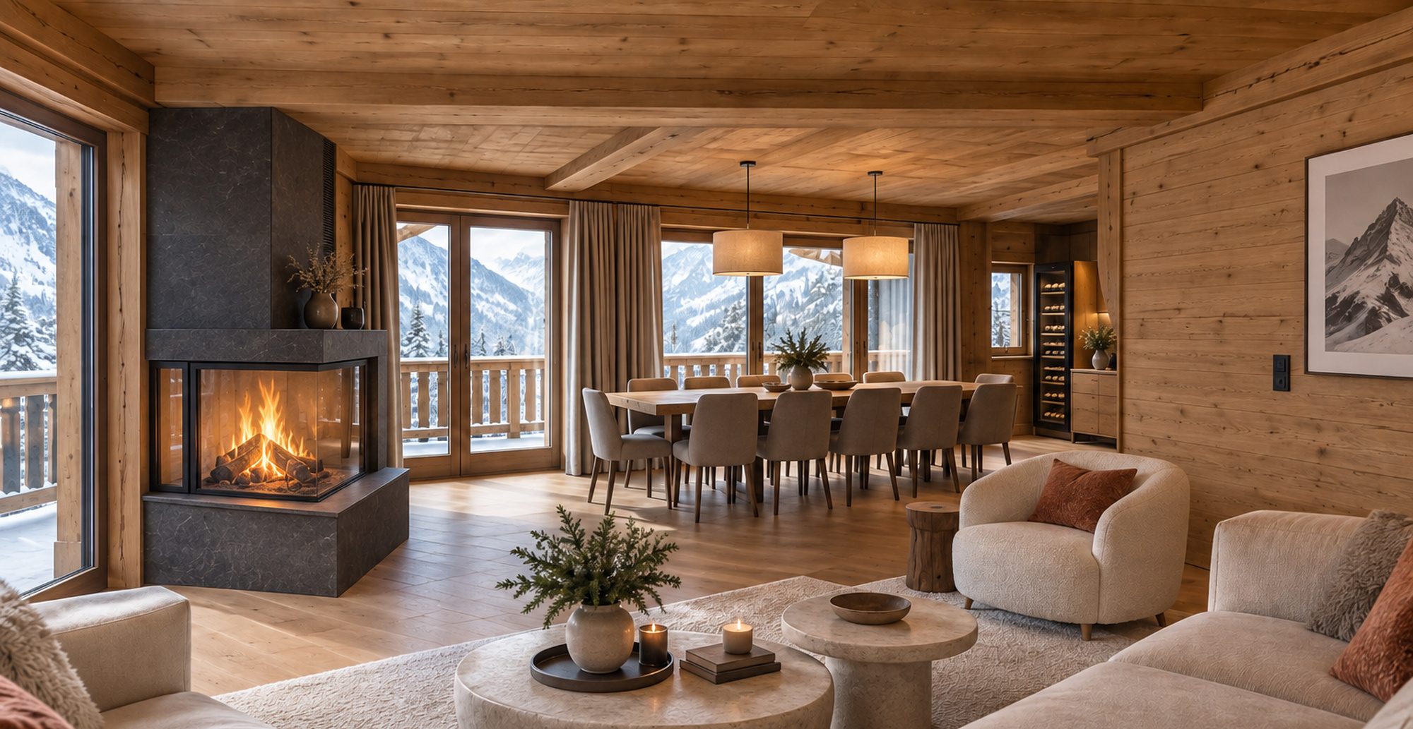 Living room in Chalet Blanchot in Val d'Isere